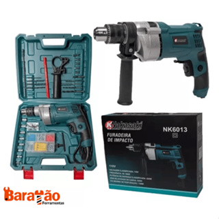Furadeira De Impacto 820w 13mm com maleta e acessorios 220v Nakasaki