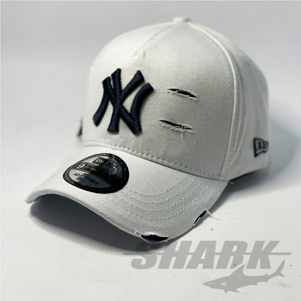 Boné New York Rasgado Aba Curva Unissex Todas as Cores | Shopee Brasil