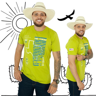 CAMISETA COUNTRY MANGA CURTA GOLA O TEXAS FAROESTE AGRONOMIA COWBOY MULADEIROS