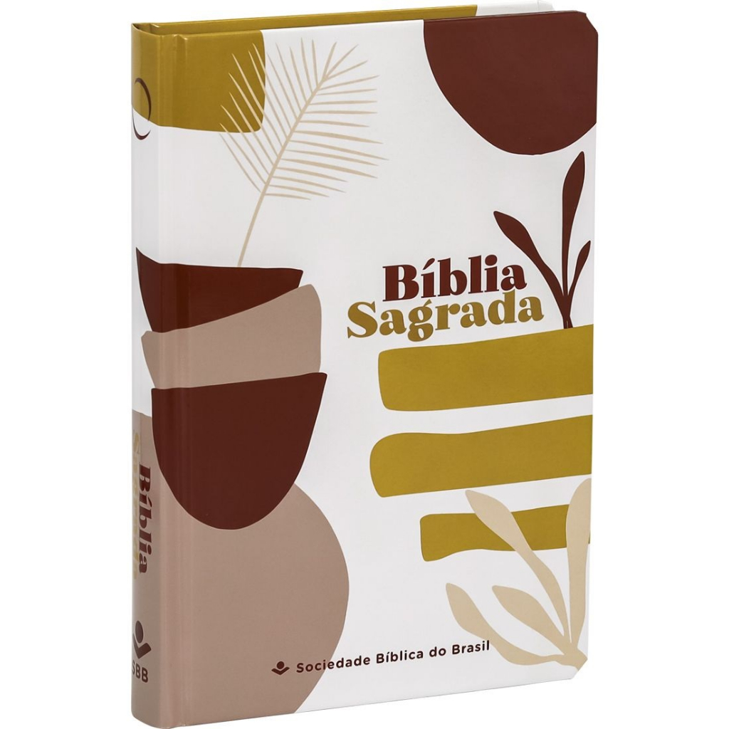 Bíblia Sagrada Almeida Revista e Atualizada - Capa Dura Branca Pedras ...