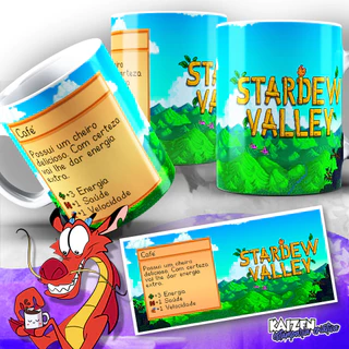 Caneca Stardew Valley (Café / Chá / Chocolate) - Games e Jogos RPG - Cerâmica