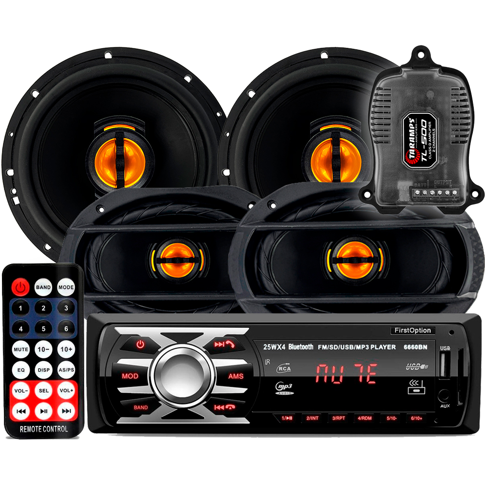 Kit Som Automotivo Rádio Bluetooth Falante Jb Flex 6 + 6x9 + Módulo ...