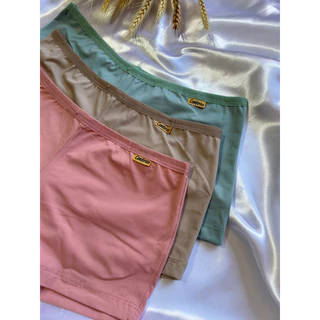 Kit 5 Shortinho Conforto Estilo Boxer Não Marca Forro Algodão Lingerie Feminina Adulto