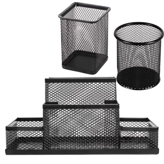 Kit 3 Porta Caneta Lápis Treco Organizador Mesa Aramado Home Office