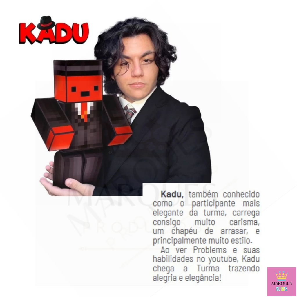Boneco Kadu 25 cm Turma do Problems Minecraft Original | Shopee Brasil