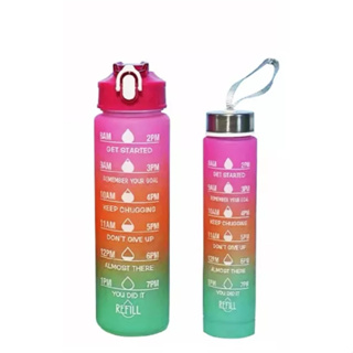 Kit 2 Garrafa De Água Squeeze Academia Com l 900ml E 300ml Portátil Adesivos