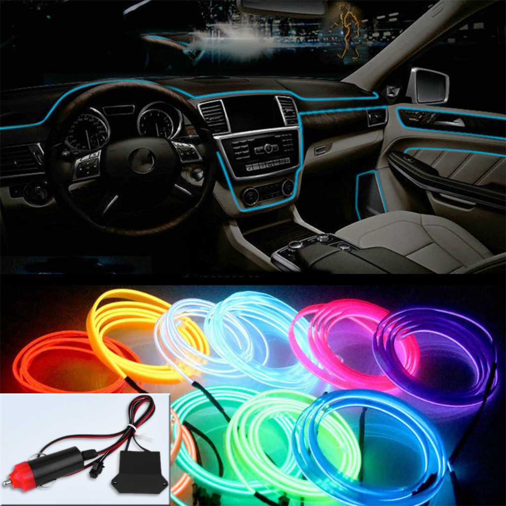 Fita Led Luz Neon Painel Porta Interior Carro 5 Metros