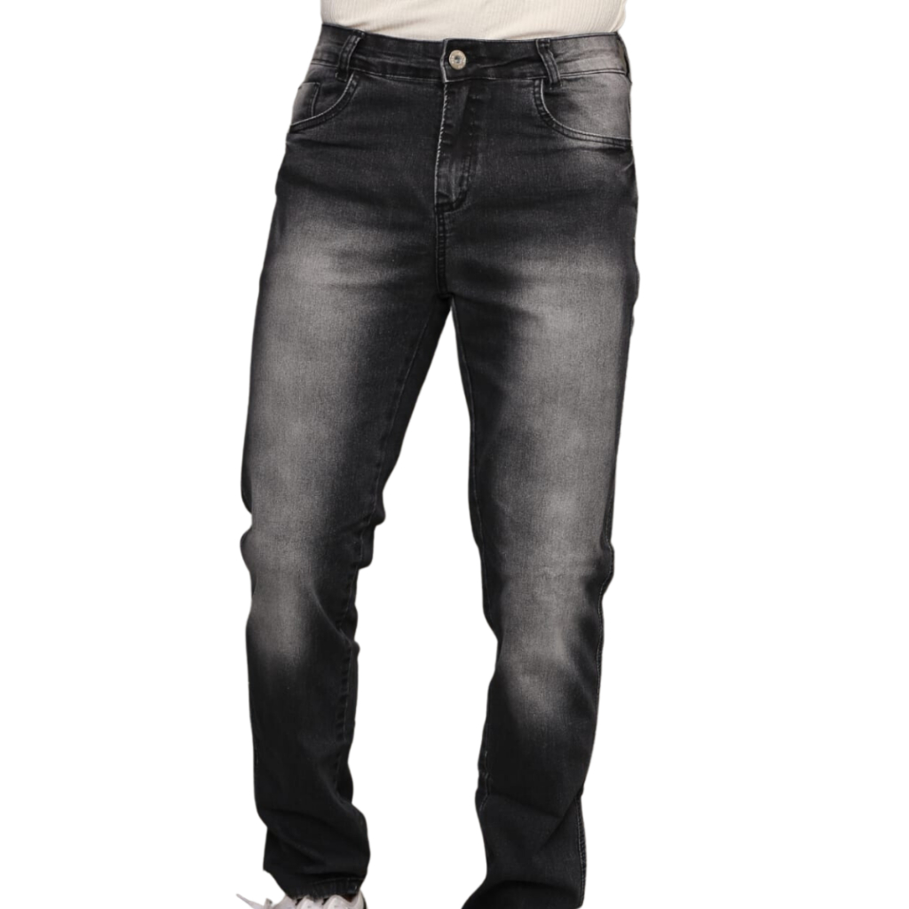 Calça Masculina Reta Tradicional Jeans Preta