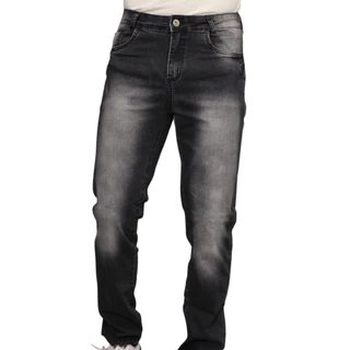 Calça Masculina Reta Tradicional Jeans Preta