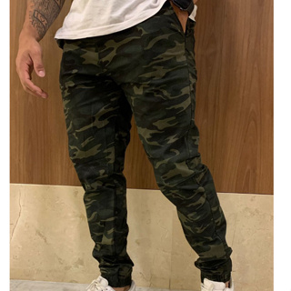 Calça larga hot sale camuflada