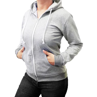 Blusa De Frio Feminina Aberta De Ziper E Capuz Sem Estampa