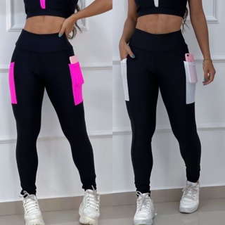 Linda para academia bolso celular em suplex calça legging fitness - R$  79.00, cor Branco #124738, compre agora