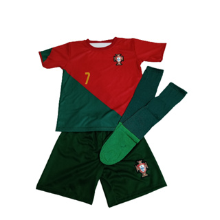 Uniforme Infantil Cristiano 7 Seleção De Portugal Com Ou Sem Meia Esportiva