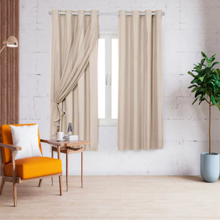Cortina Com Blackout PVC e Tecido Voil para Sala Quarto 2,80 m x 1,80 m Varias Cores M2
