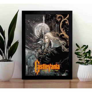 Quadro Castlevania Symphony of the Night com moldura - A3 - com Acrílico Na Frente (Tamanho 45.5 X 33 Cm) Poster Moldurado decorativo