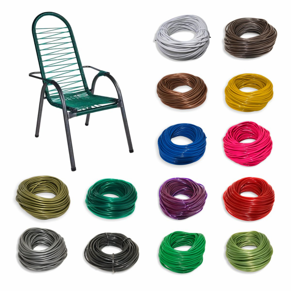 Fio Corda De Enrolar Cadeira Espaguete 1kg Multicores 55m.