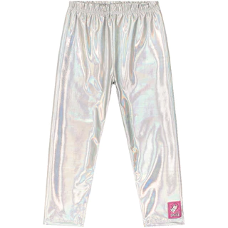 Calça Legging Cirre Holográfico Feminina Kiko E Kika Menina Prateada Ref 10542