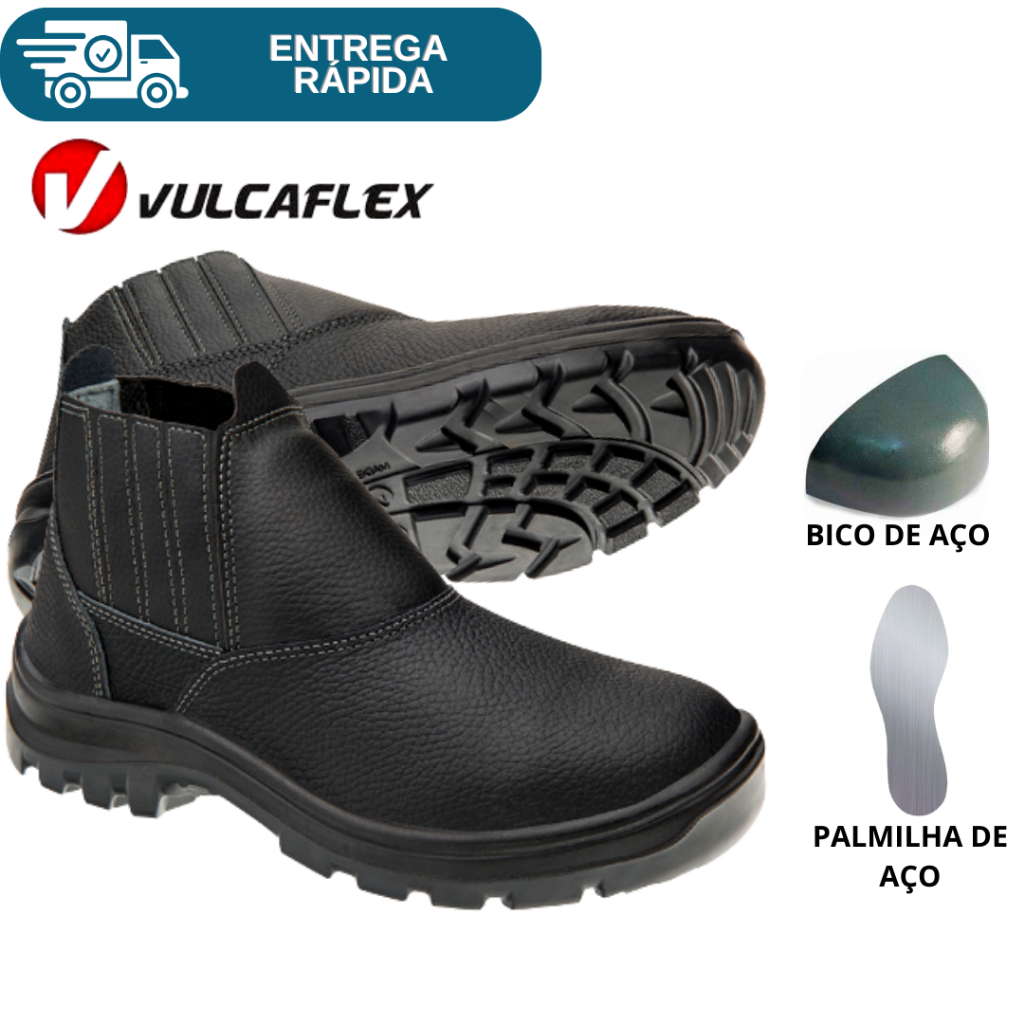 Botina Bota De Segurança Elástico Bico e Palmilha Aço Marluvas
