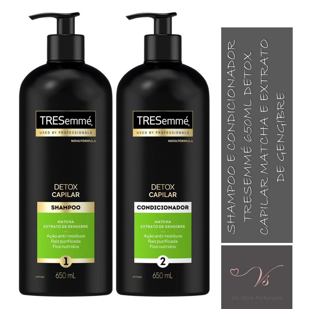 Shampoo e Condicionador Tresemmé 650ml Detox Capilar Matcha e