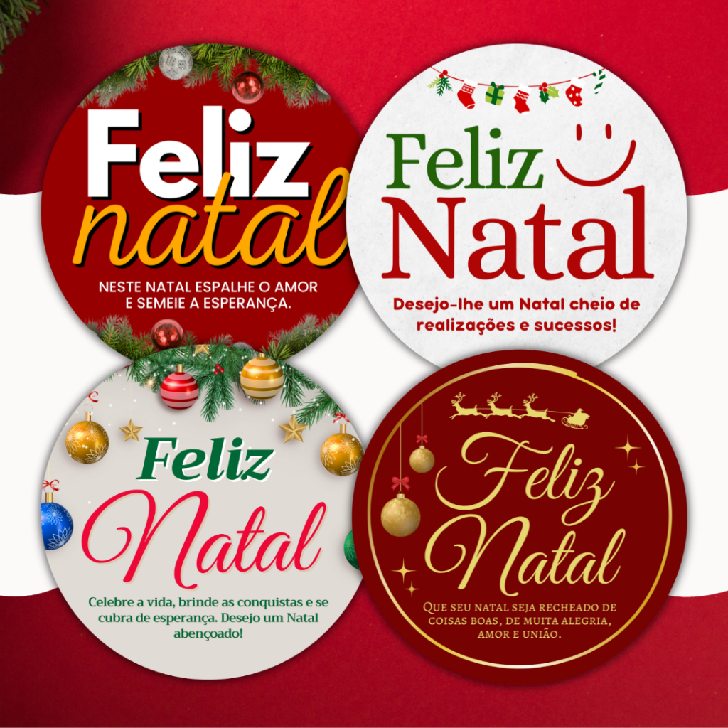 100 Etiquetas Adesivas Feliz Natal para Presente