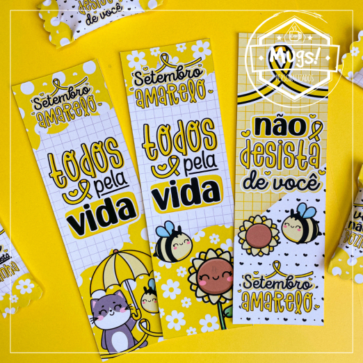 10/25 unid. Marca Paginas Setembro Amarelo_MOD1117 | Shopee Brasil