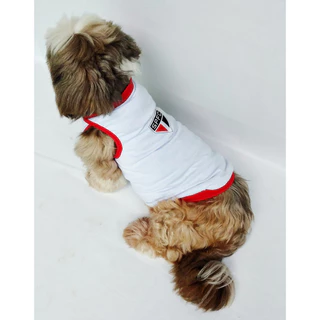 Roupa Roupinha Regata Pet para cães cachorros gatos Time São Paulo em malha algodão alta qualidade