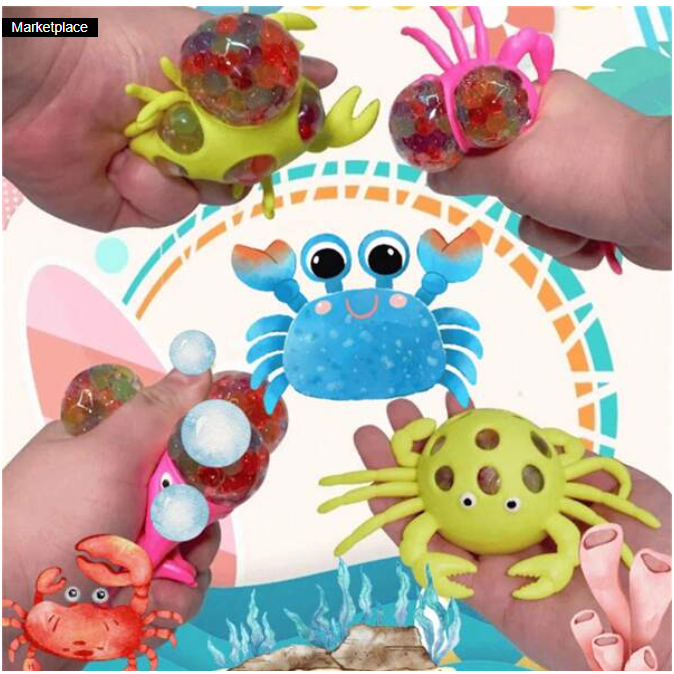 Esmagamom Squishy Caranguejo Anti Estresse Relaxante Smesh Ball 