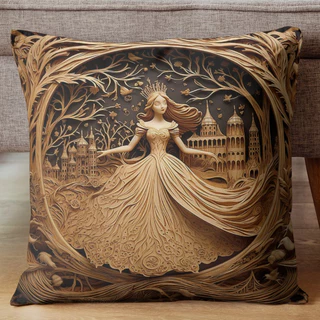 Capa de Almofada Personalizada Alice no Pais das Maravilhas 45x45 em Micropercal