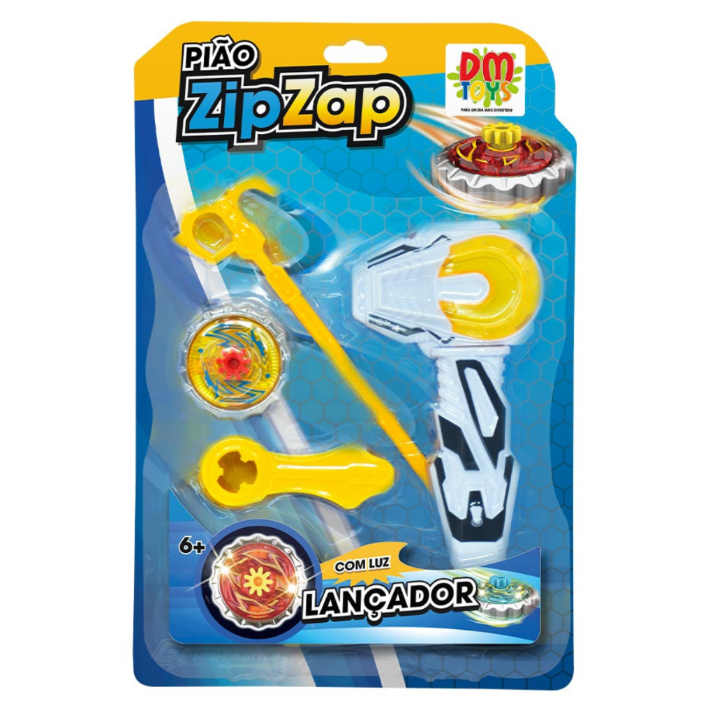 Pião Zip Zap Carrinho Lançador Truck Car Beyblade Brinquedo