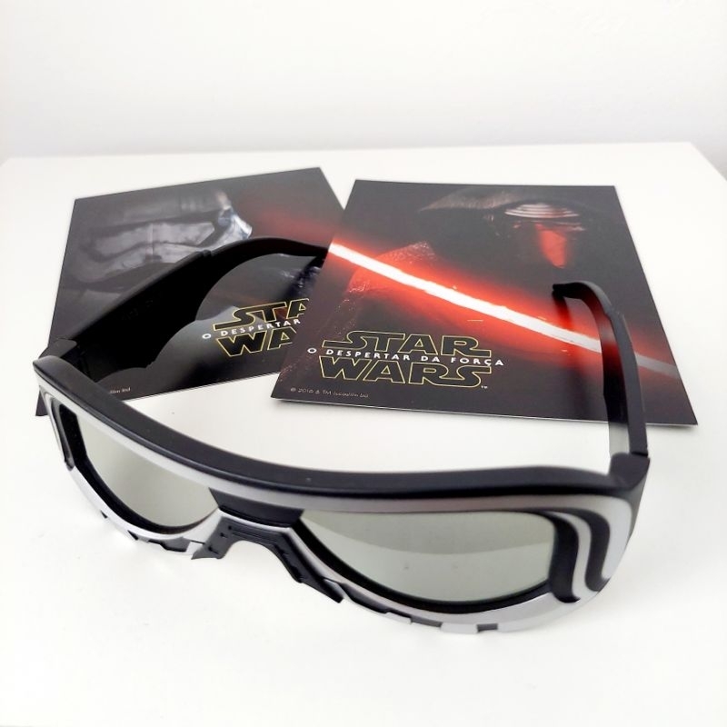 Óculos Star Wars O Despertar da Força Kylo Ren Real D 3D Cinemark + 2 mega cards