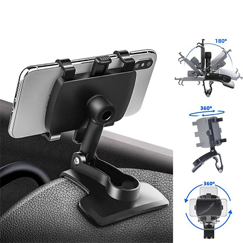 Suporte de Celular Para Carro Plastico Abs Rotativo Painel Retrovisor 7 Polegadas