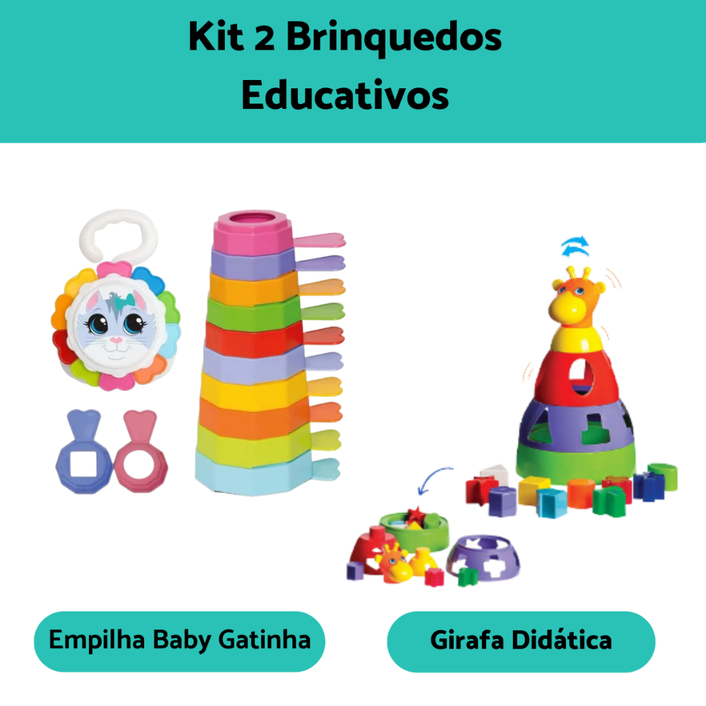 2 Brinquedos para Bebes Menino e Menina Educativo Pedagógico