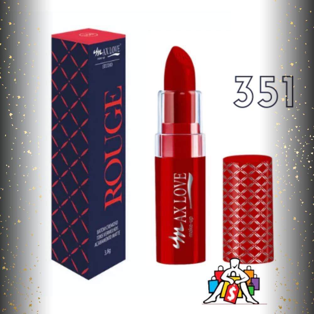 Batom Cremoso Matte Bala Vermelho Rouge Max Love 351 | Shopee Brasil