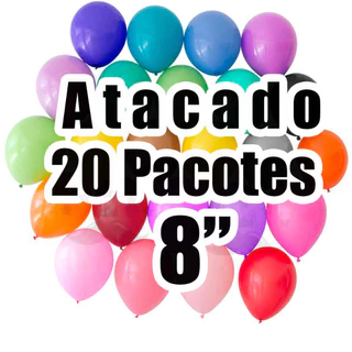 20 Pacotes Balões Bexigas número 8 polegadas Escolha as Cores