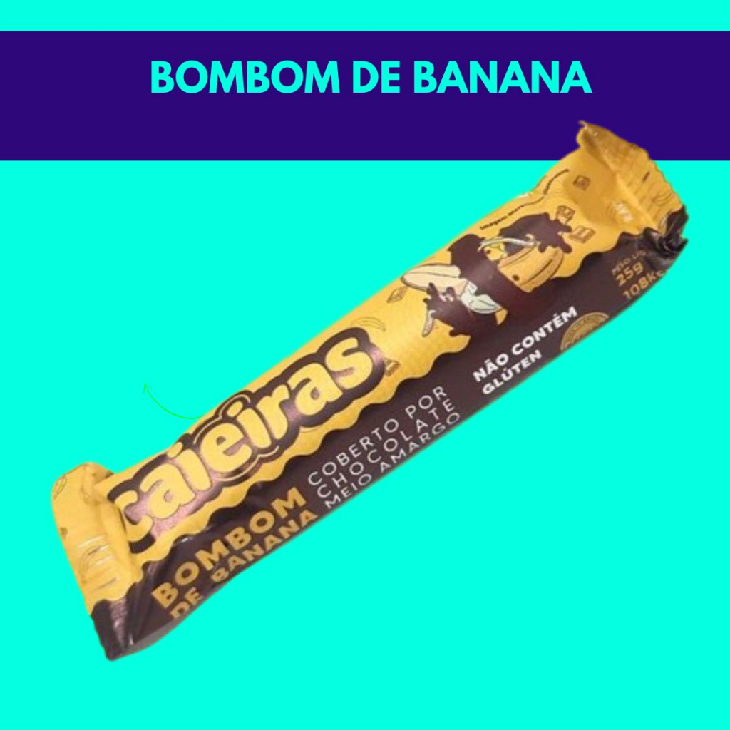 Bombom banana coberto por chocolate unidade