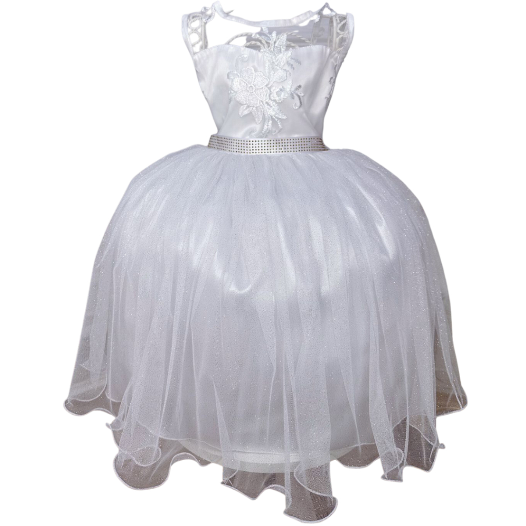 Vestido infantil para meninas aniversário sem mangas de malha bolo princesa  flor vestidos de casamento infantil (azul celeste, 5-6 anos) :  : Moda