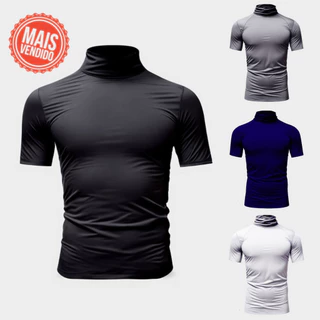 Camiseta Curta Gola Alta Proteção Solar 50+ Várias Cores