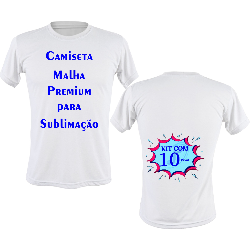 Camiseta para Sublimação Branca Poliester com elastano atacado Camisa Sublimática