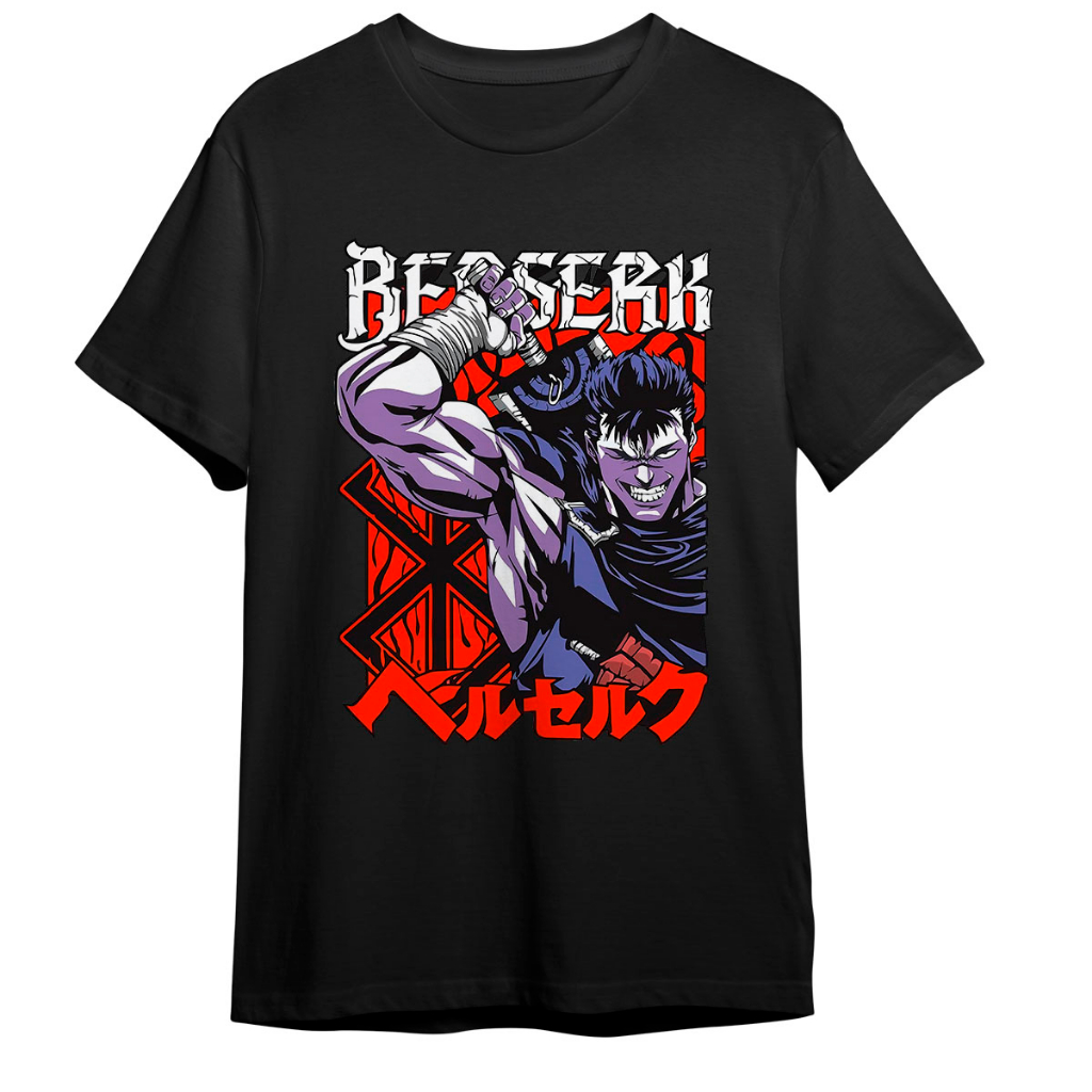 Camisa Camiseta Berserk Guts Espadachim Negro Falcão Skull Knight ...