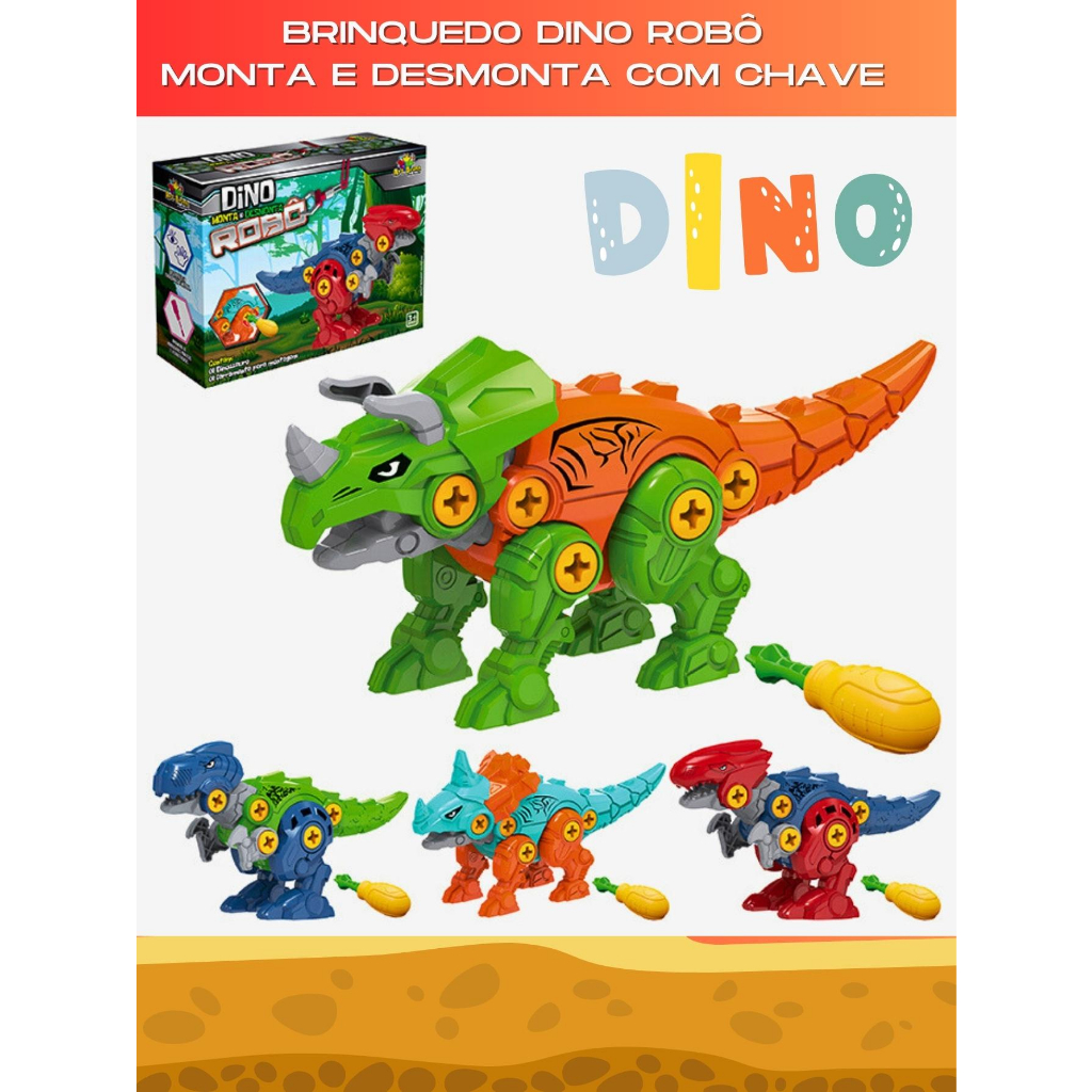 Ovo Dinossauro De Brinquedo Monta Desmonta Parafuso E Chave Blocos De  Montar Educativo Pedagógico Presente Para Criança Didático Infantil Menina  Menino Divertido Criativo Ark Toys - Akt3857