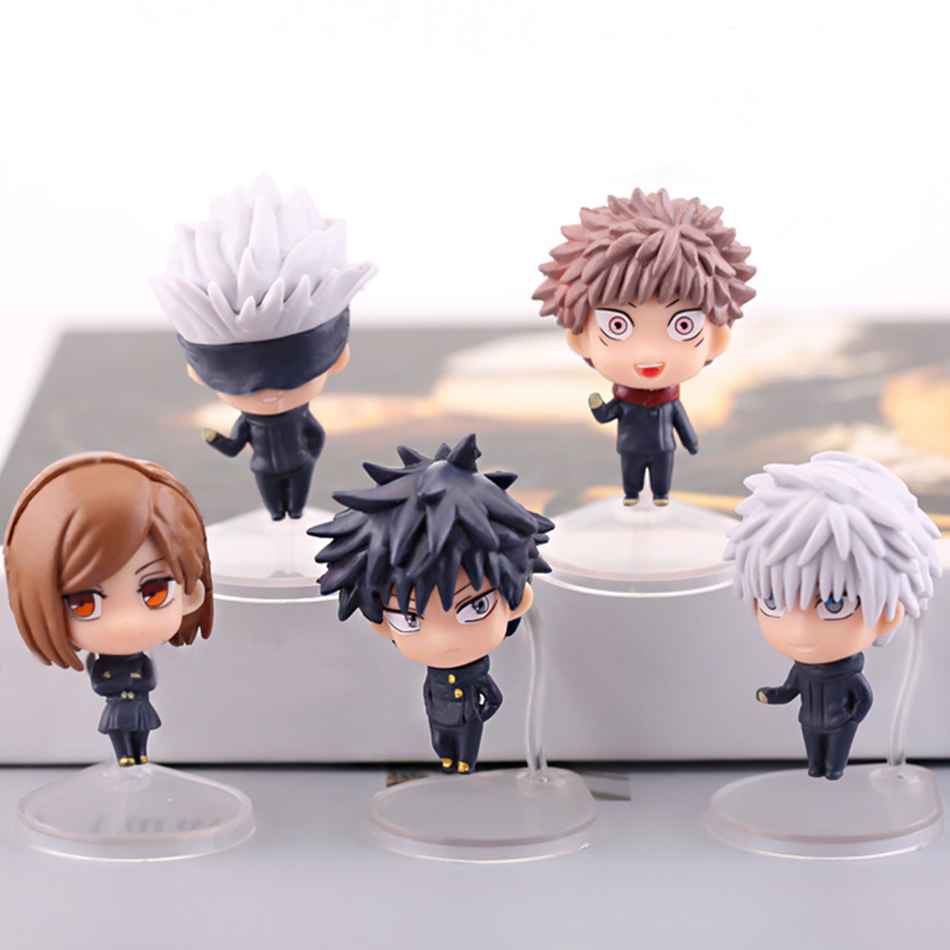 4Pcs/Set 6-9 Anime Jujutsu Kaisen Figura Itadori Yuji Gojo Satoru Kugisaki  Nobara Q Versão PVC Figuras De Ação Modelo Doll Toys Kids Gifts