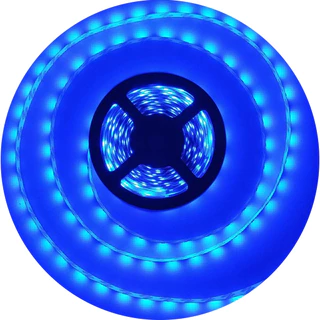 Fita Led AZUL 3528 IP65 COM Silicone 60Led/m 5mts Adesivo Dupla Face
