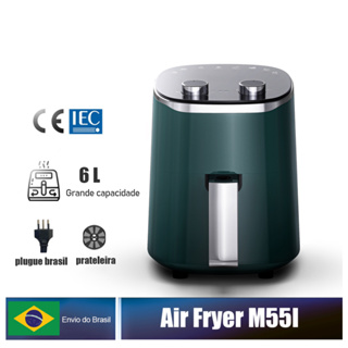 Air Fryer Manípulo Manual Forno Elétrico de Ar Quente Grande Capacidade (6L / 1350W)