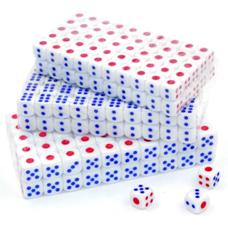 Conjunto 100 Dados com 6 Faces para Jogos Azul e Vermelha