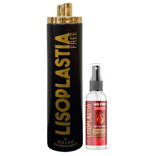 PROGRESSIVA ORGANICAA LISOPLASTIA FREE 1 LITRO COM 1 PROTETOR TERMICO 100ML FREE PRA VC
