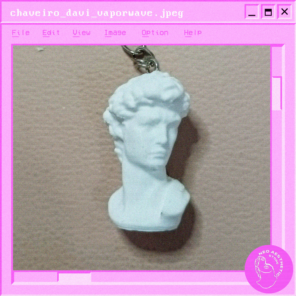 Chaveiro Busto Davi - Grécia - Escultura - Vaporwave