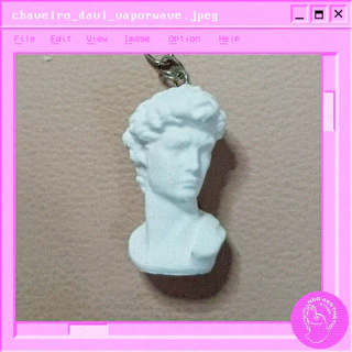 Chaveiro Busto Davi - Grécia - Escultura - Vaporwave