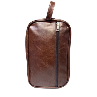 Necessaire Masculina Bolsa Porta Objeto Viagem Couro Grande organizador