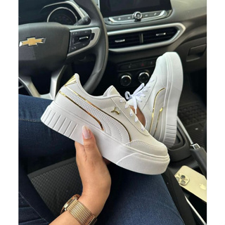 Tenis Feminino Puma Meyse Plataforma Branco Novo Lançamento 2023