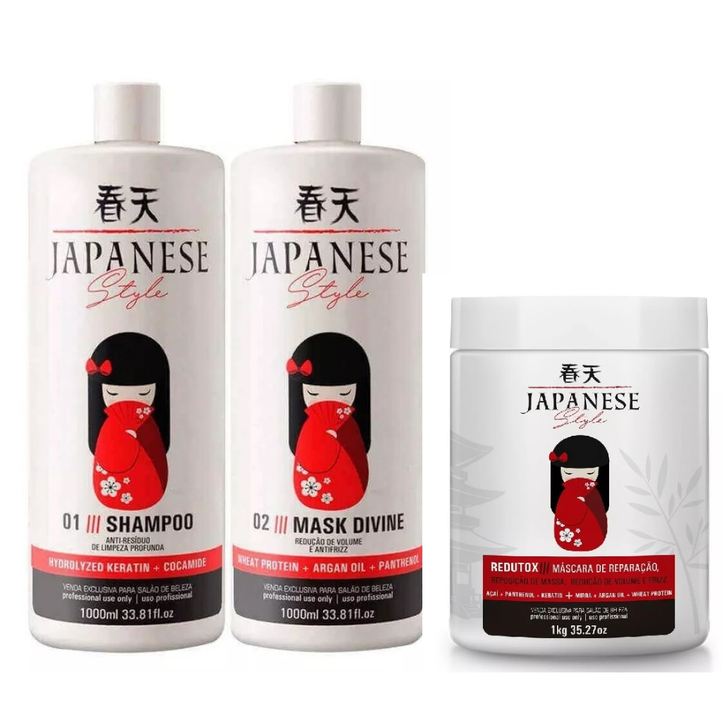 KIT JAPONESA + REDUTOX CAPILAR 3 PRODUTOS 1 KG CADA COMPATIVEL TODAS QIUMICAS | Shopee Brasil